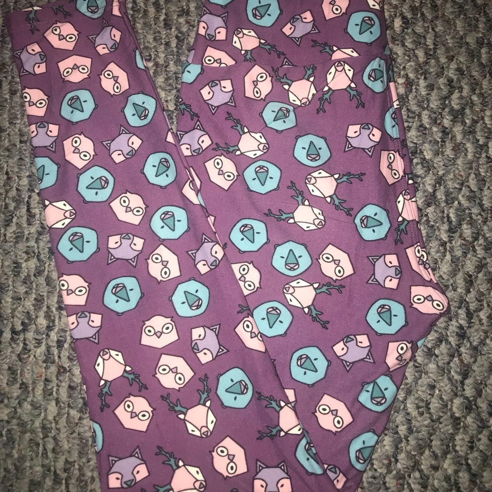 LuLaRoe OS one size Leggings Woodland Creatures